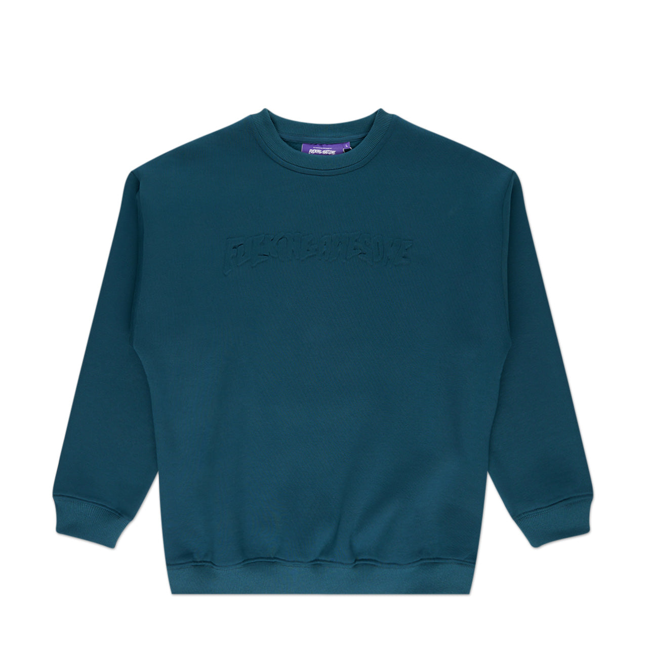 fucking awesome faux hairy crewneck (black / teal / pink) PN7186