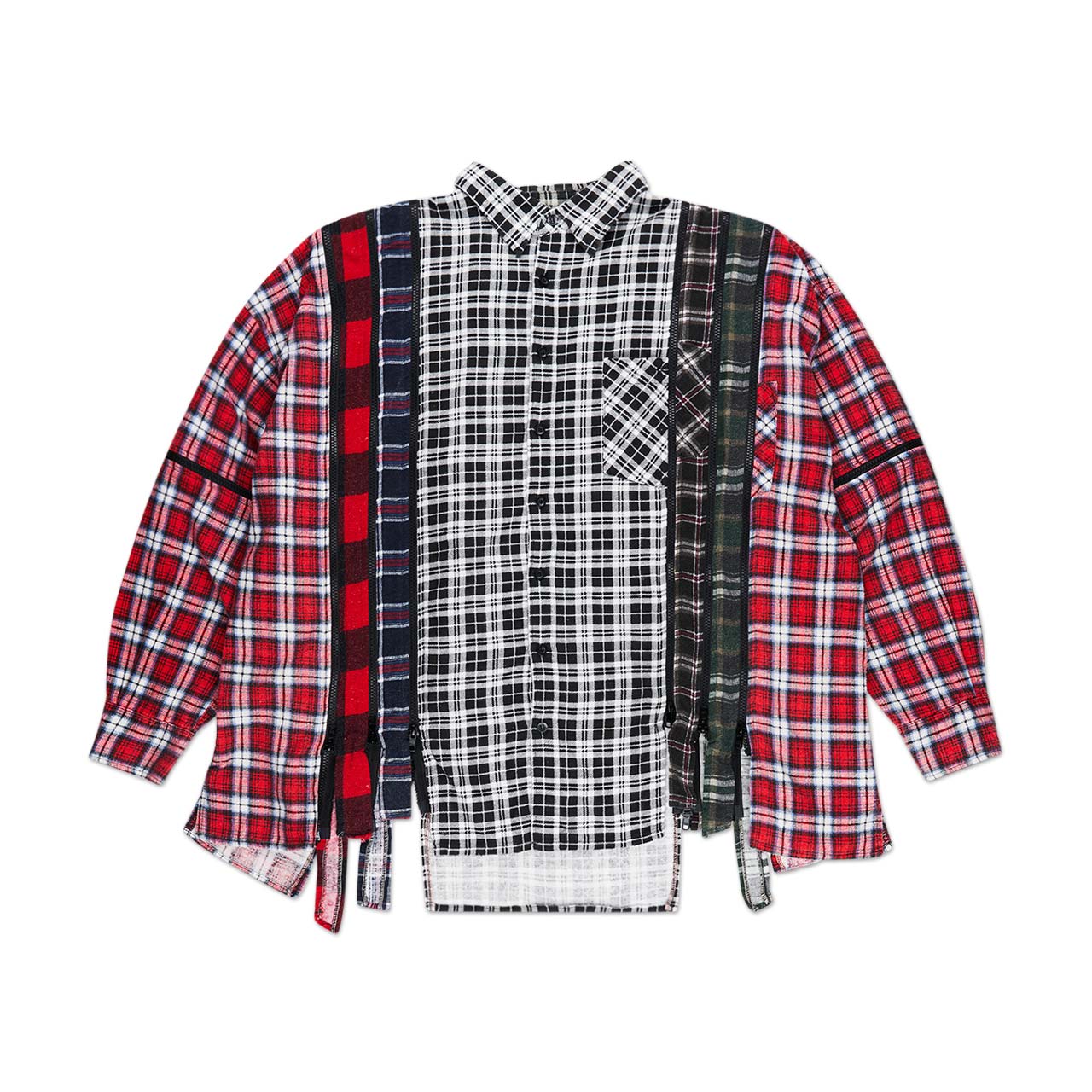 rebuild by needles 7 cuts zipped flannel shirt | a.plus