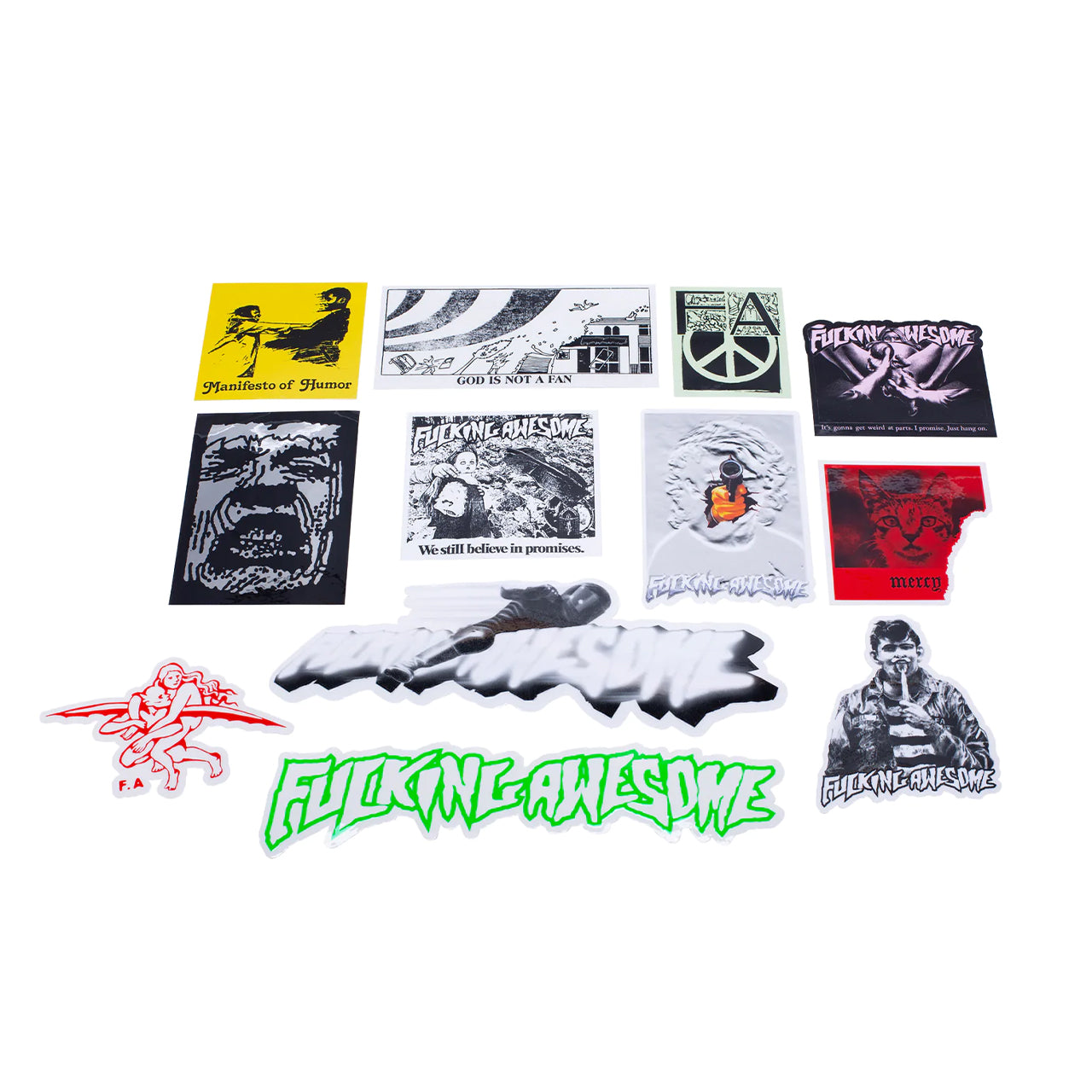 fucking awesome sticker stamp scarf (light green / green) PN4171 