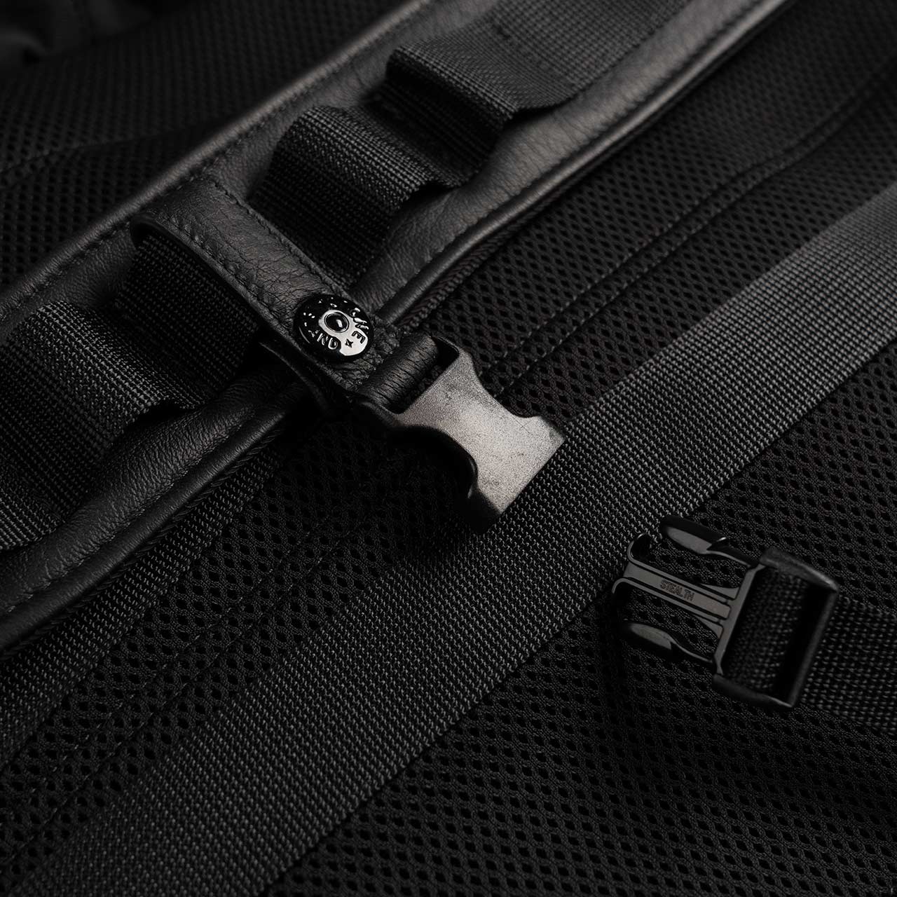 stone island nylon twill backpack (black) | a.plus