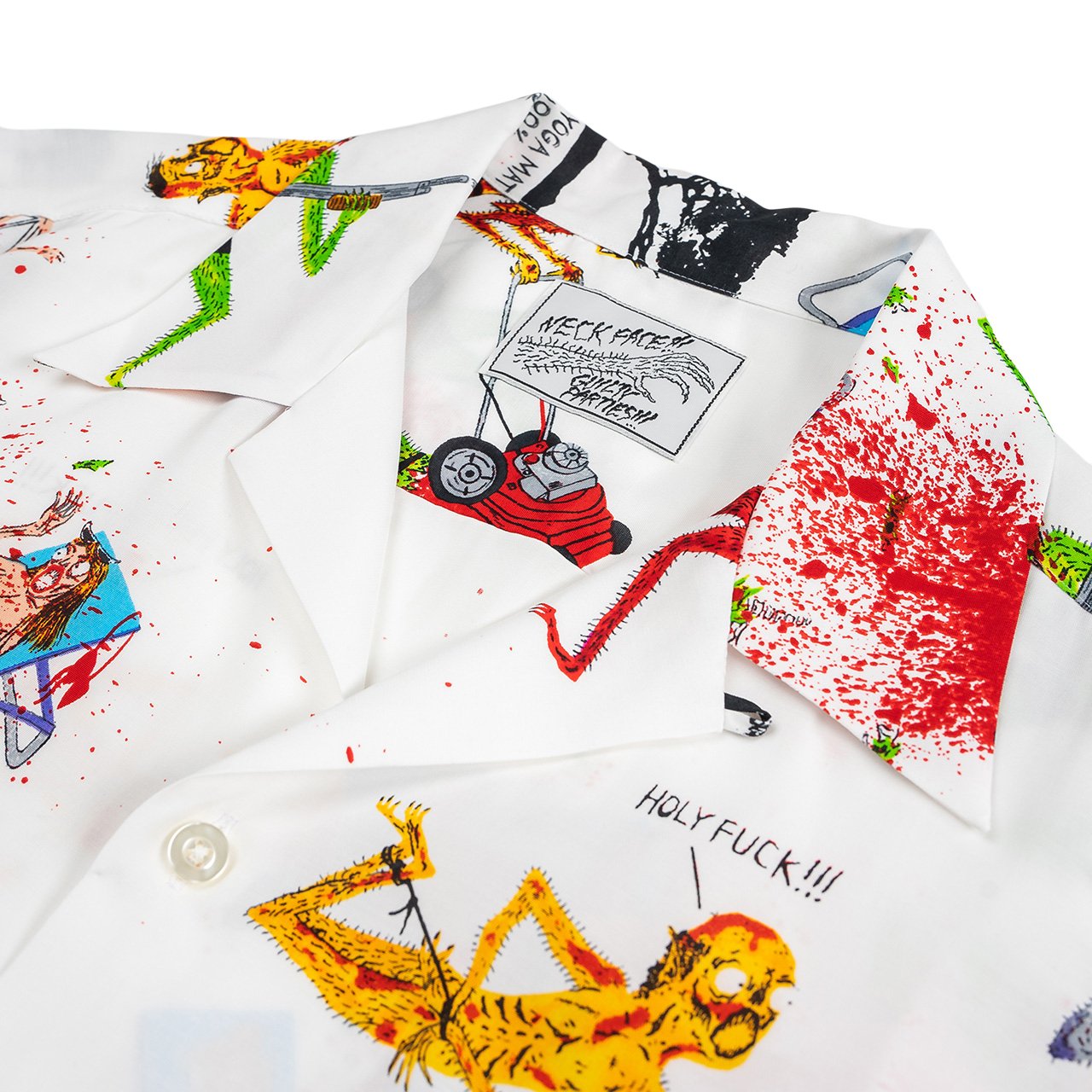 wacko maria neck face / s/s hawaiian shirt (white) | a.plus