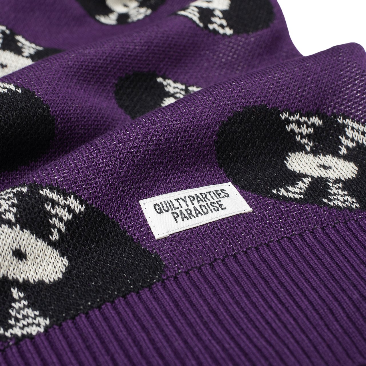 wacko maria record jacquard sweater (purple) | a.plus