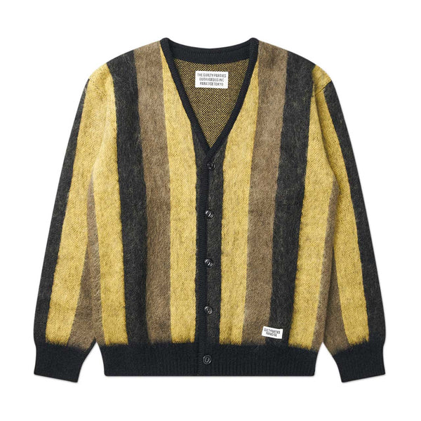 wacko maria striped mohair cardigan (beige) | a.plus