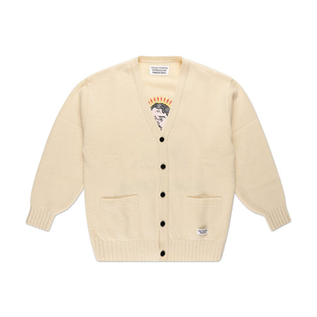 wacko maria classic cardigan (type-2) (white)