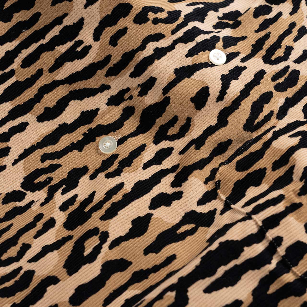 wacko maria corduroy open collar shirt (leopard) | a.plus