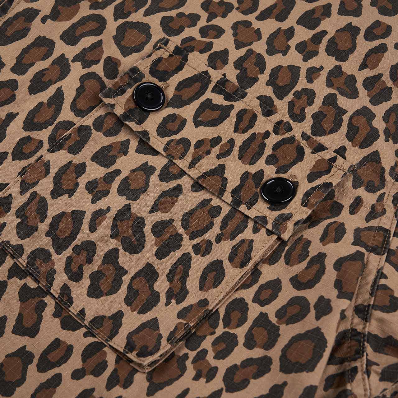 wacko maria leopard army shirt (beige) | a.plus