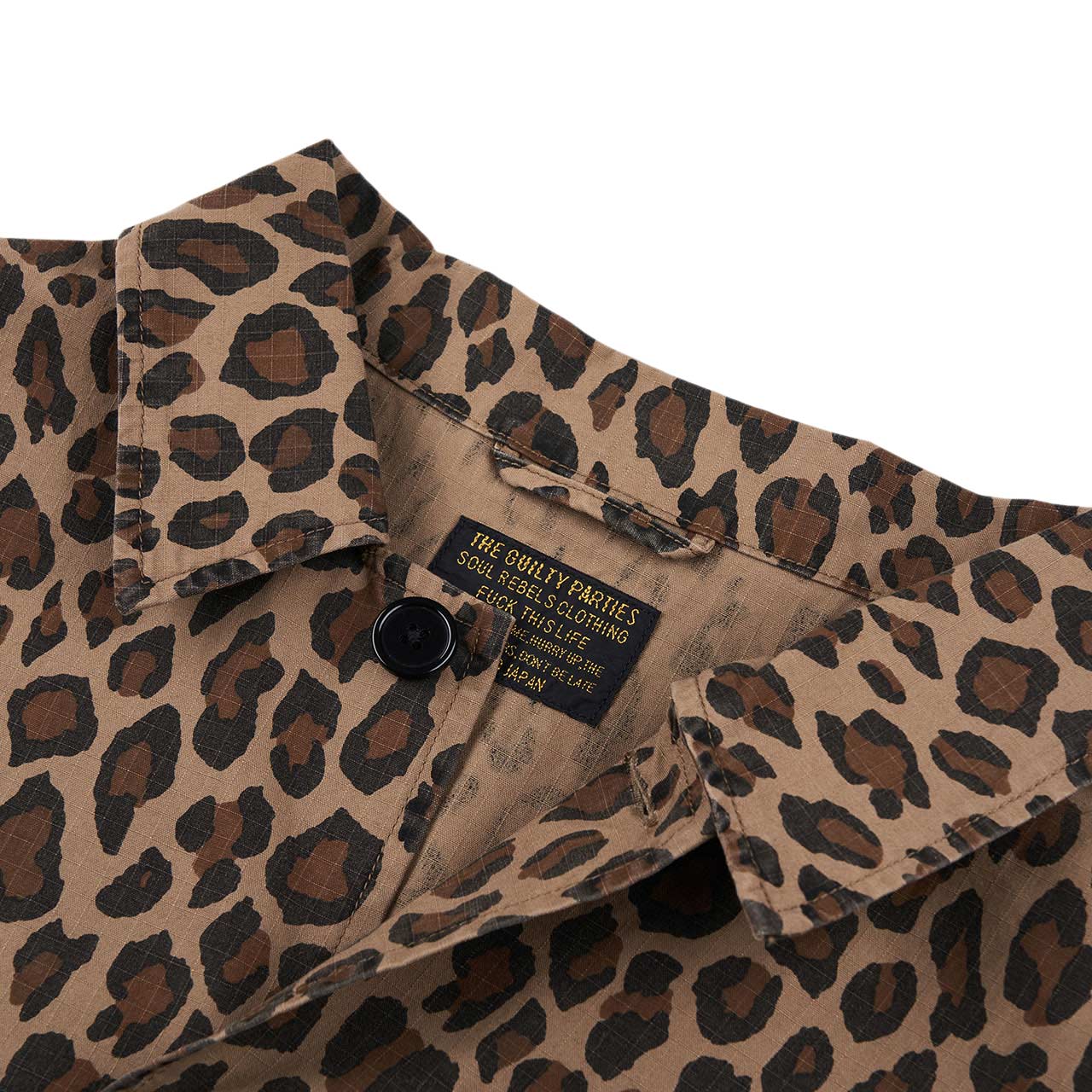 wacko maria leopard army shirt (beige) | a.plus