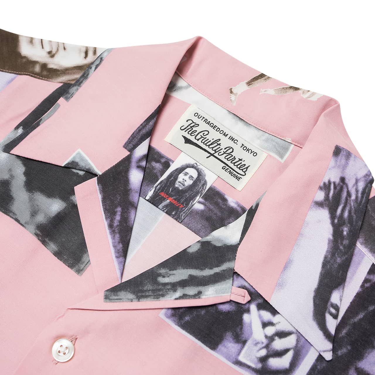 wacko maria x bob marley hawaiian s/s shirt (pink) | a.plus