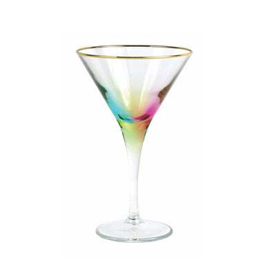 Swarovski Martini Glass Set of 2, Rainbow Edition - Crystocraft