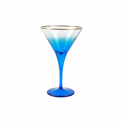 Britto Short Martini Glass Set (4 Assorted Colors: Blue, Yellow, Pink,  Green)