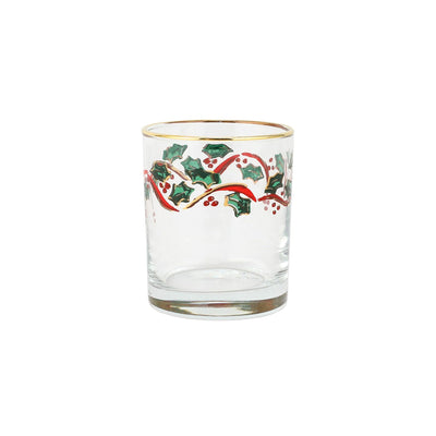 Christmas Holly Stemless Glass – Jersey Art Glass