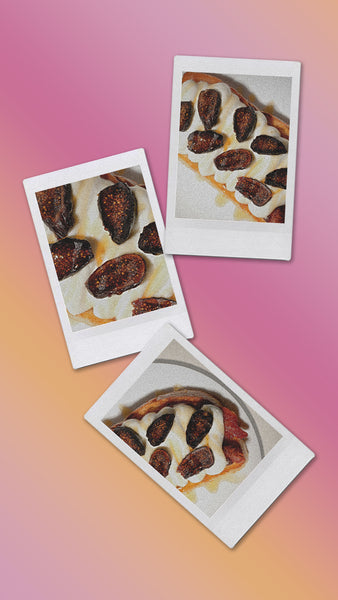 polaroids of honey ricotta toast