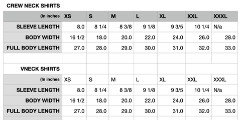 sizing chart