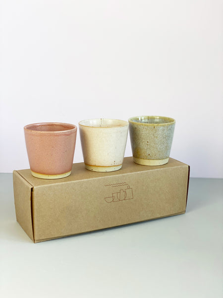 MOODS collections Ø-CUPS: Rhubarb, Creamy White and Stormy Desert