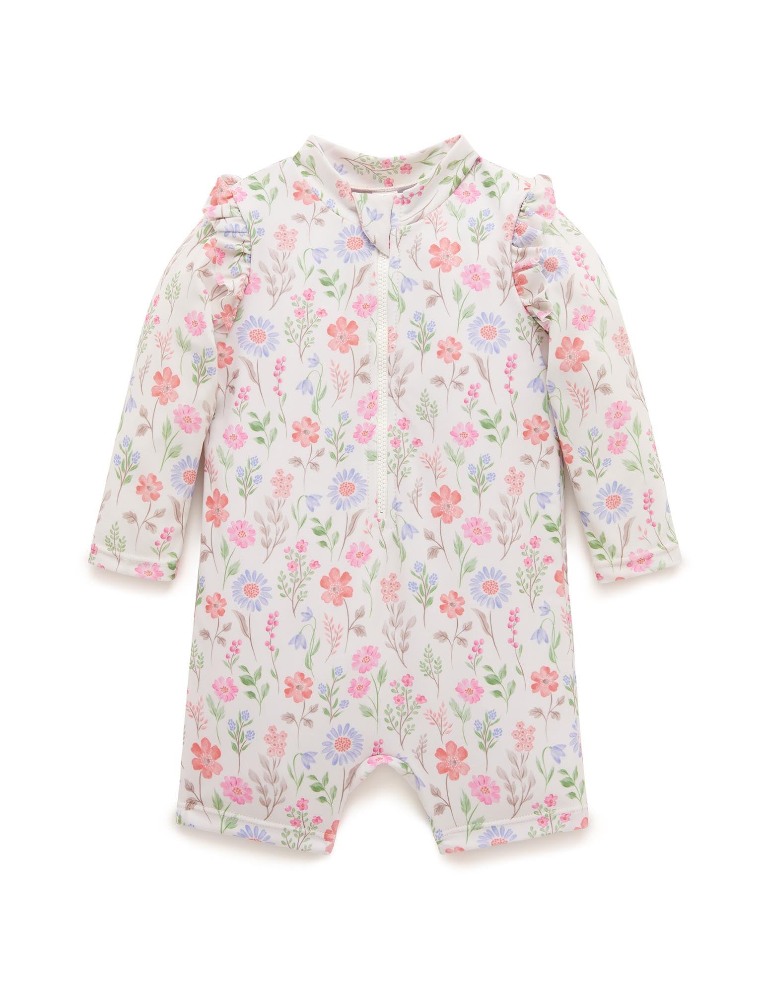 Long Sleeve Rashie Sunsuit Geranium