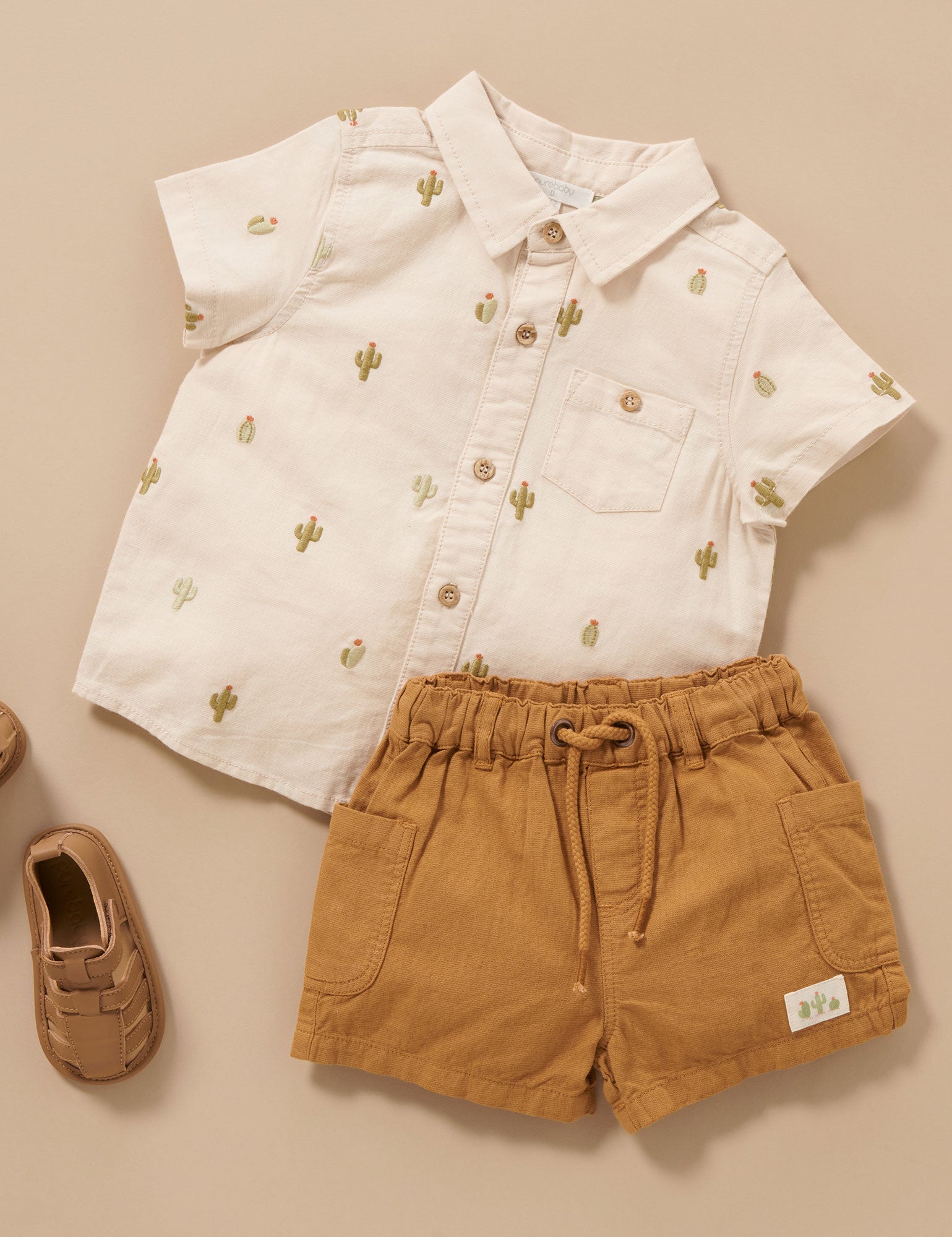 Linen Blend Embroidered Shirt - Purebaby