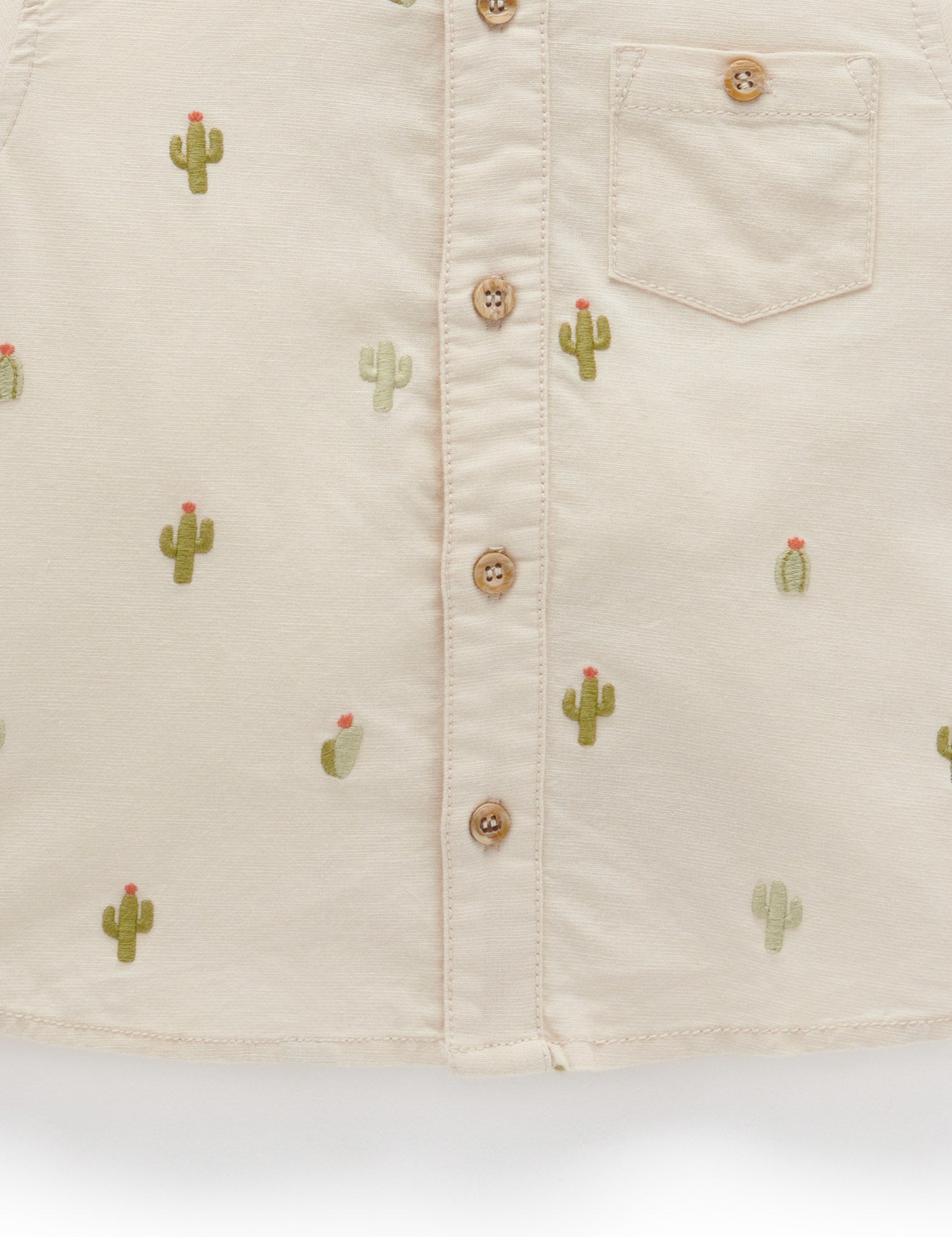 Linen Blend Embroidered Shirt - Purebaby