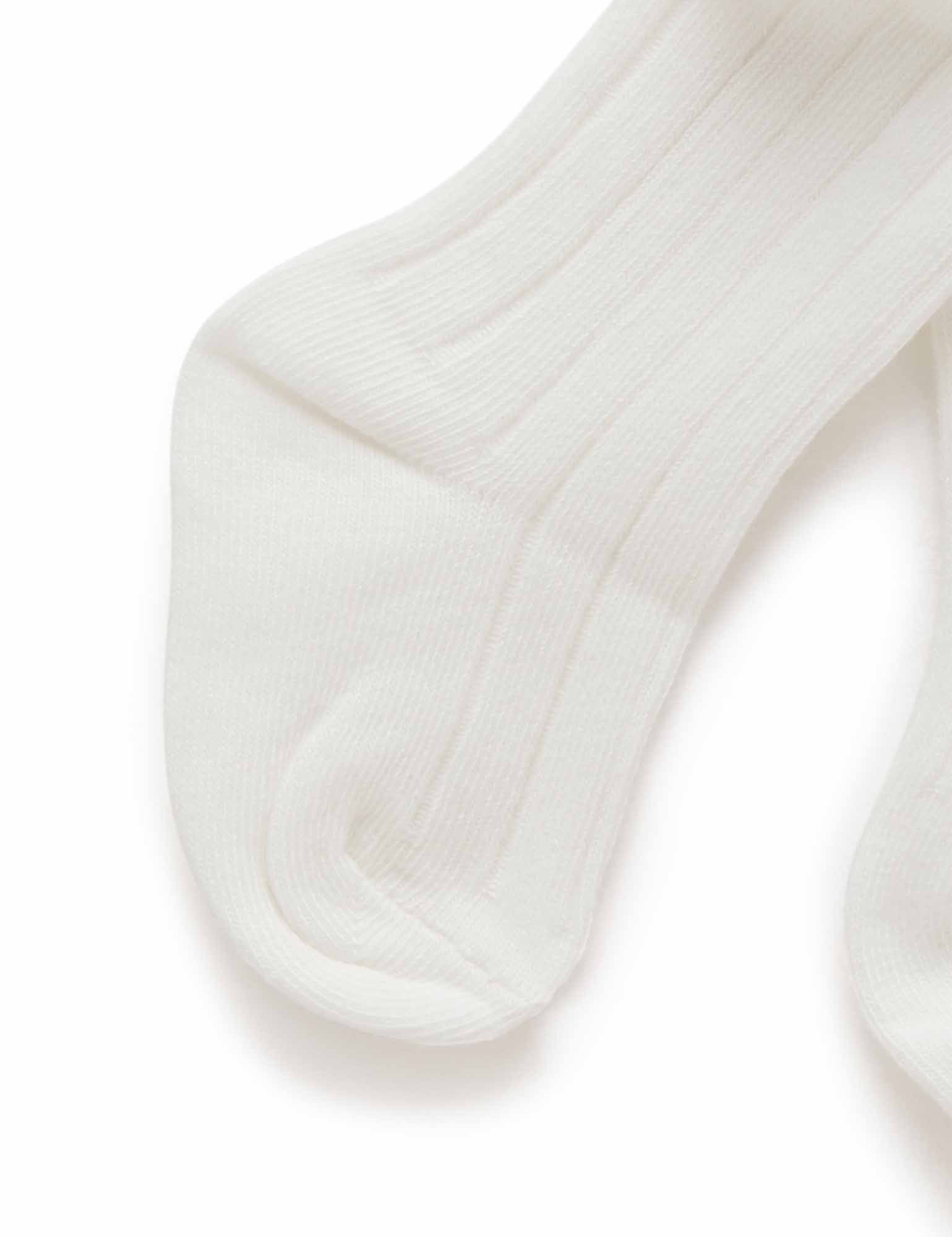 White Rib Tights - Baby & Toddler Accessories - Purebaby - Purebaby