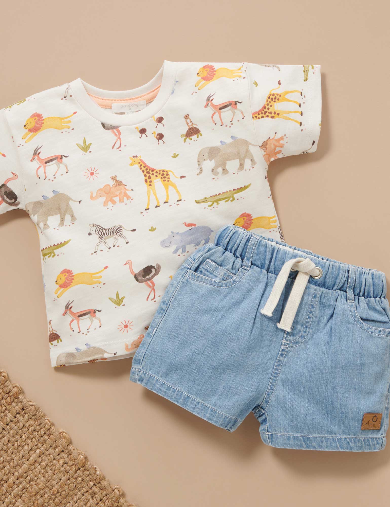 Savanna Friends Tee - Purebaby