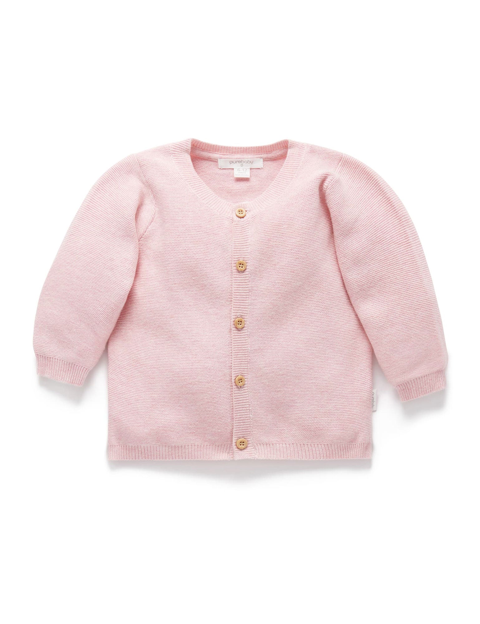 Essential Textured Cardigan - Pink Melange - Purebaby