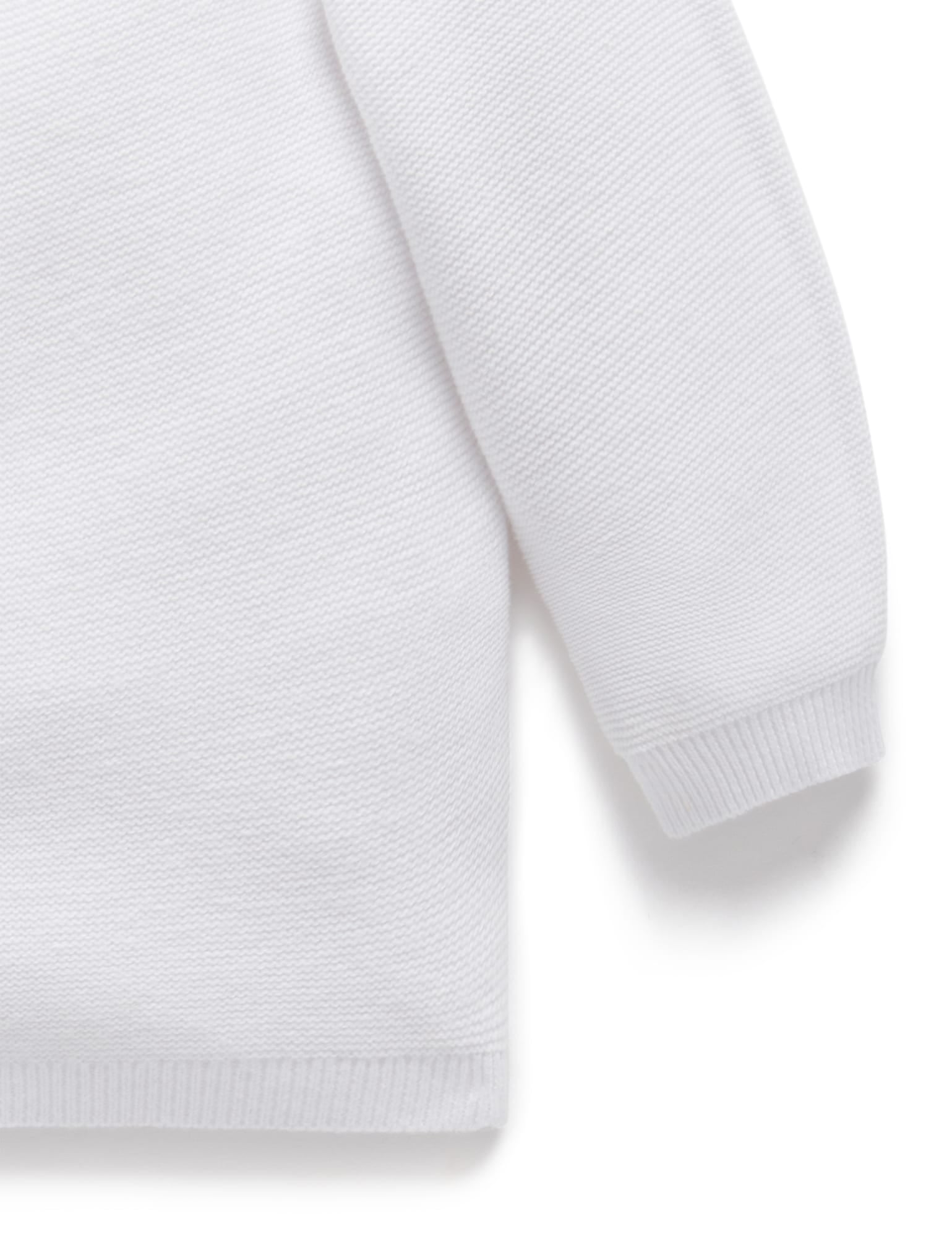 Essential Textured Cardigan - White - Purebaby