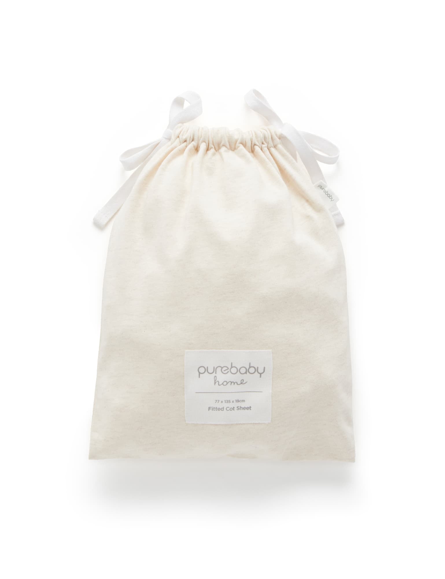 Jersey Fitted Cot Sheet - Wheat melange - Purebaby