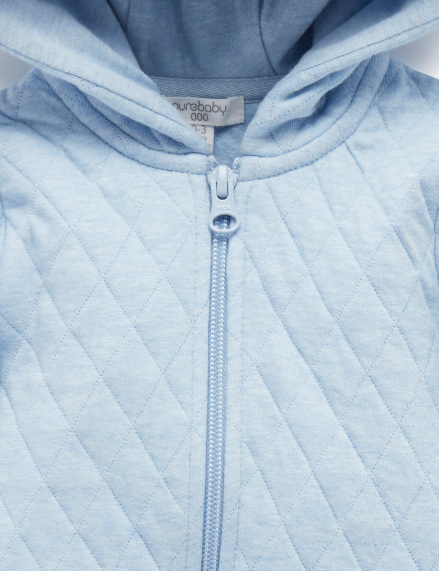 Quilted Growsuit - Soft Blue Melange - Purebaby