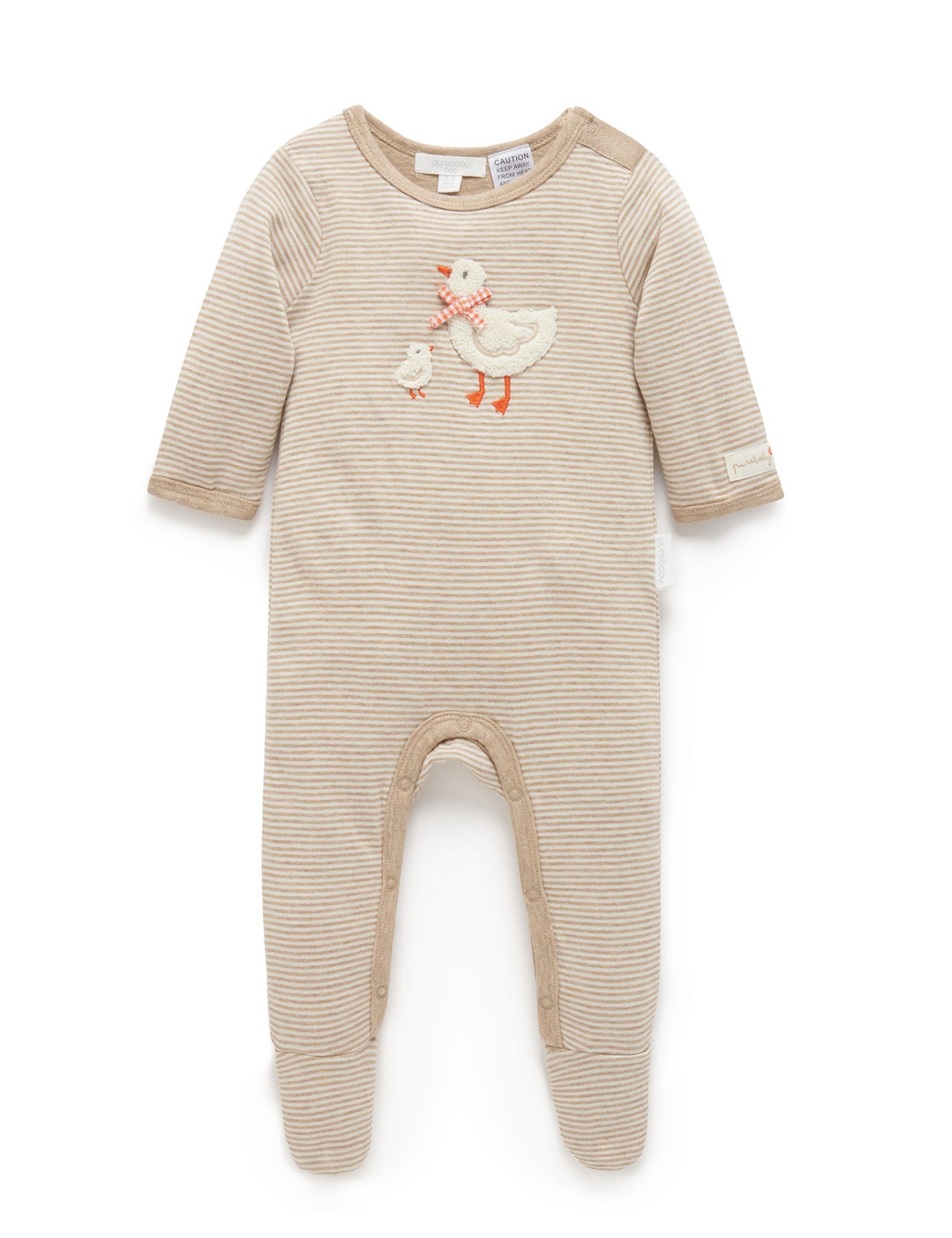 Duck Mini Stripe Growsuit