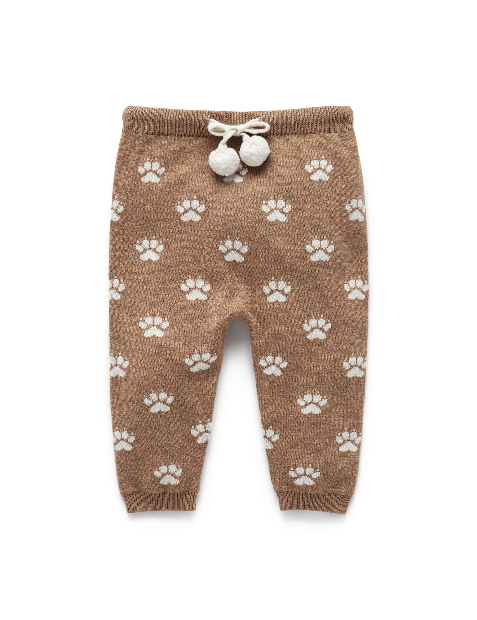 Printed Wool Leggings With Apples Brown Småfolk - Babyshop