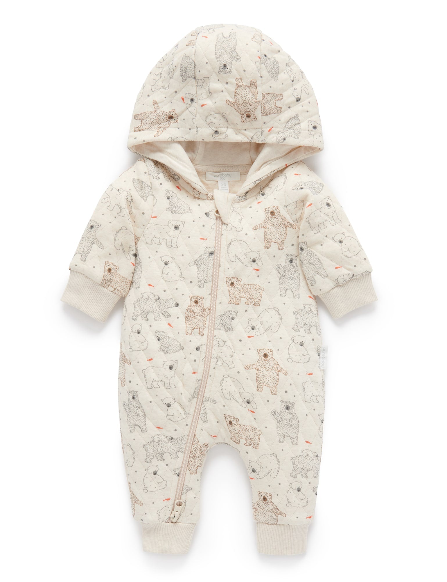 Quilted Overall Set - Grey Melange - Purebaby