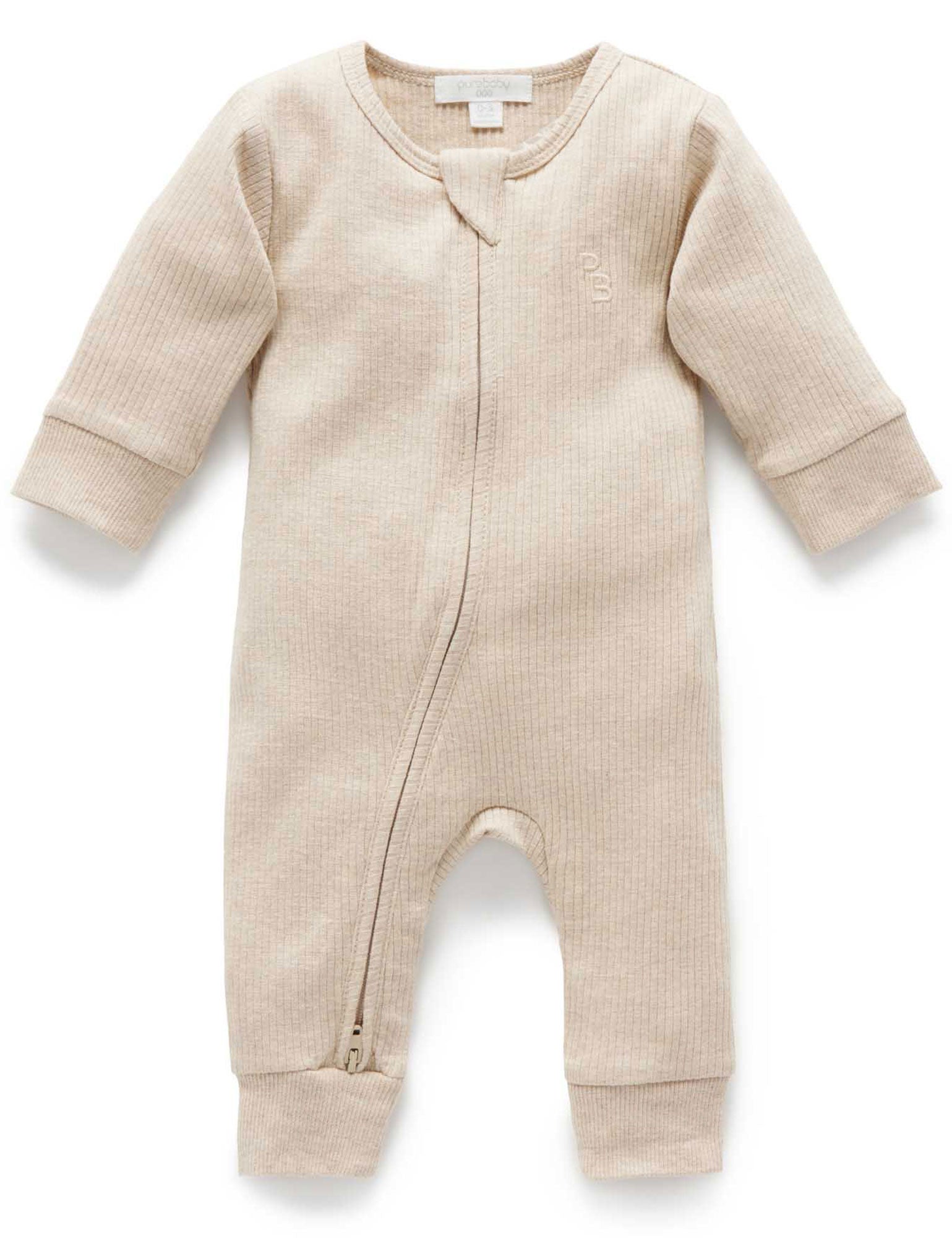 Biscuit Rib Zip Growsuit