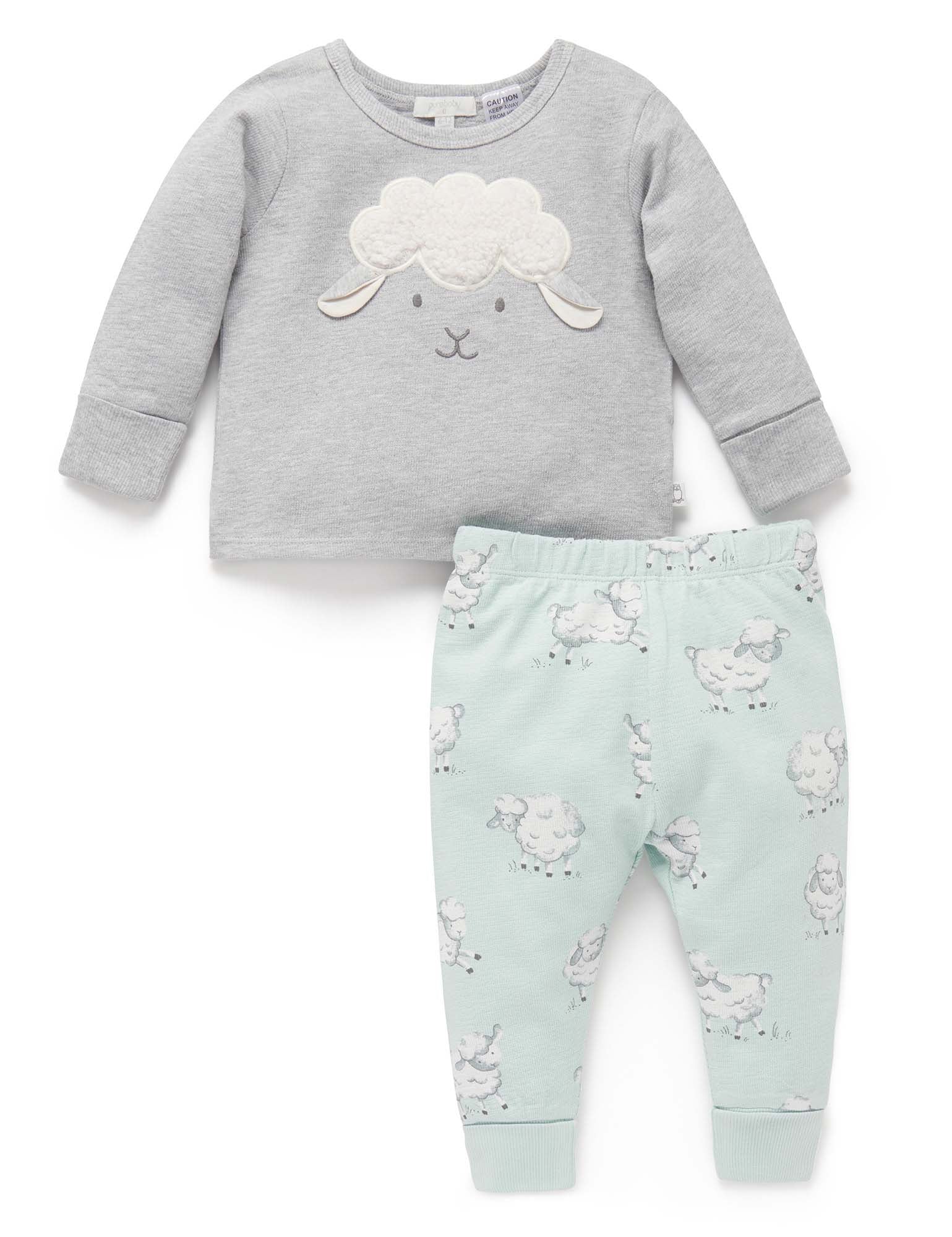 Lamb Novelty Textured PJ Set