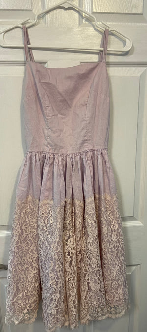 € Vintage Women’s/Juniors Sz 6/8 1960's Another Ann Barry Jr Lilac Lace Party SunDress - Touched By Time Treasures 