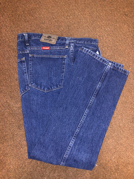 MENs WRANGLER Jeans 96501MR 33” x 30” Regular Fit Gently Worn Frayed K –  Touched By Time Treasures