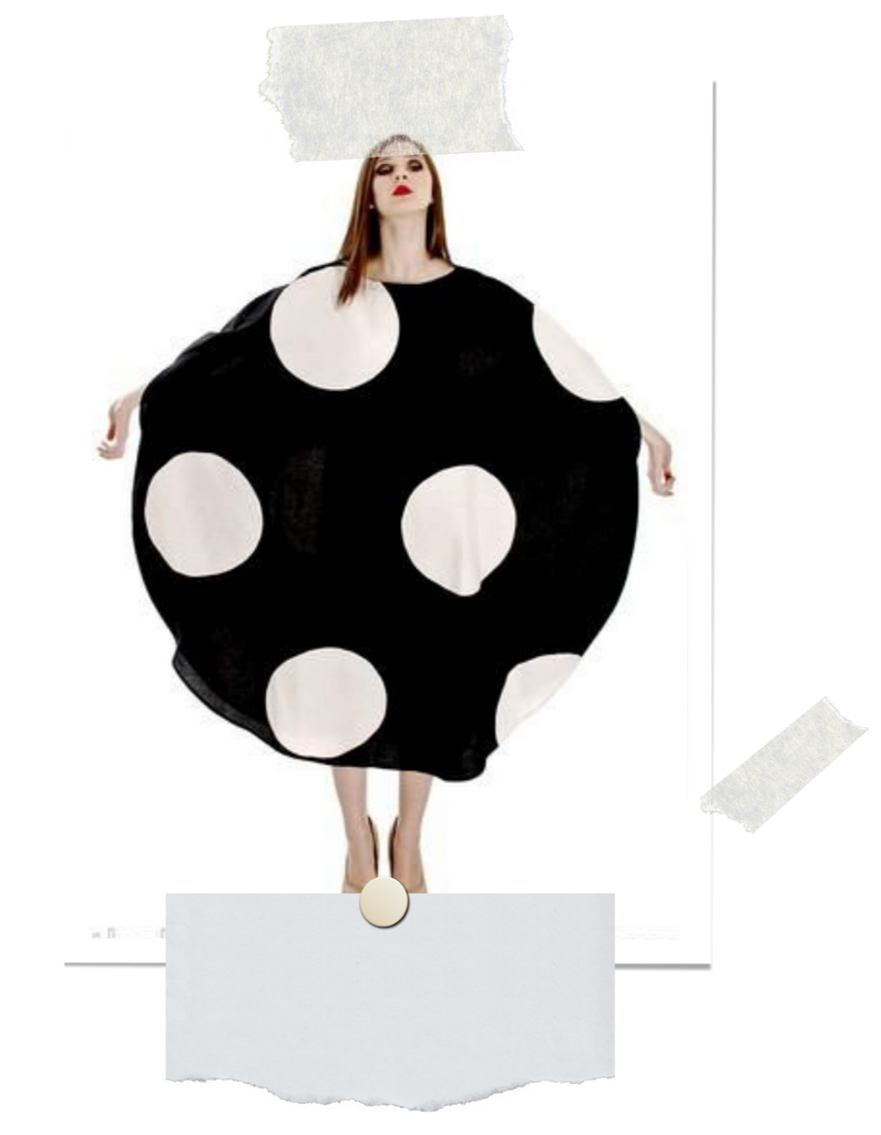 black circle dress with white dots