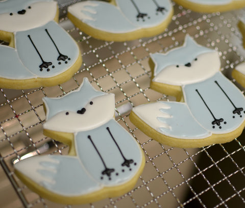 polarfuchs arctic fox keks kekse geschenk fest keks festkeks fuchs blau weiss