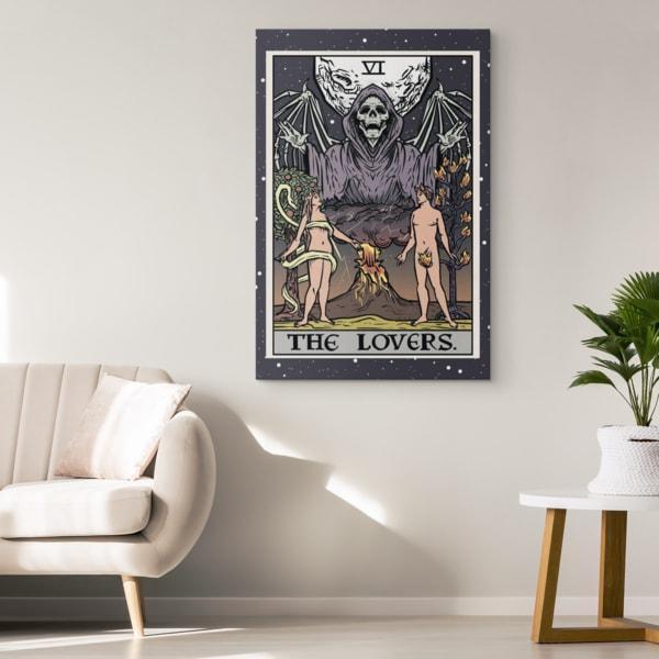 The Lovers Tarot Card Ghoulish Edition Canvas Print The Ghoulish Garb