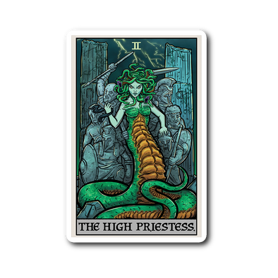 teelaunch Stickers Sticker The High Priestess Tarot Card - Ghoulish Edition Sticker