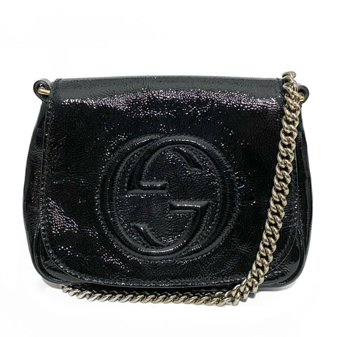 Patent Leather GG Flap Bag