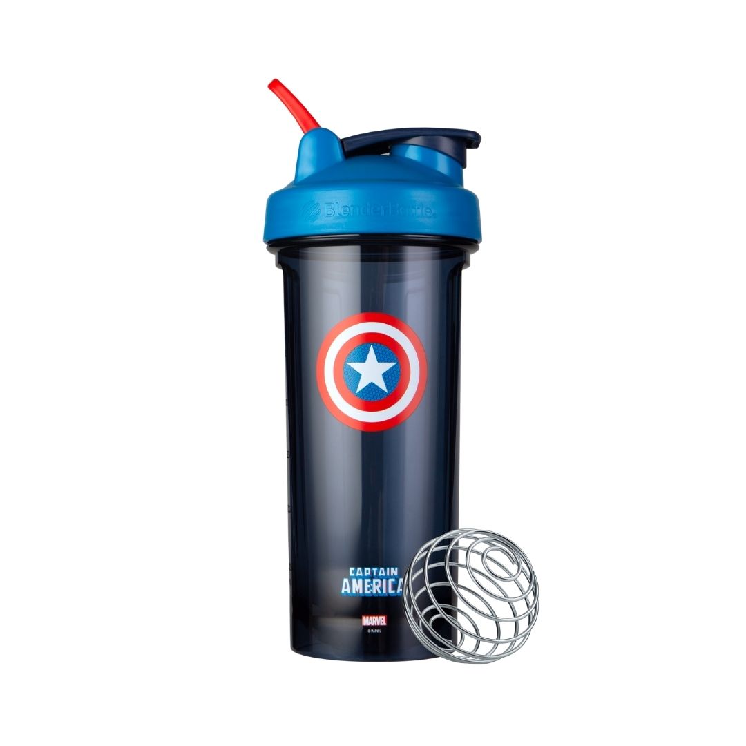 BlenderBottle ProStak 22 oz Blue Cyan Shaker Cup with 2 Attachable