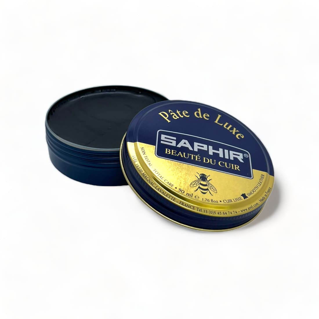 Cirage pâte luxe SAPHIR bleu marine boîte 50ML