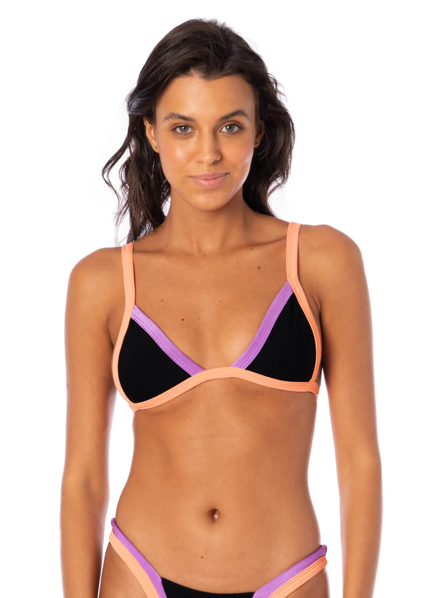 Noir Black Rewind Fixed Triangle Bikini Top