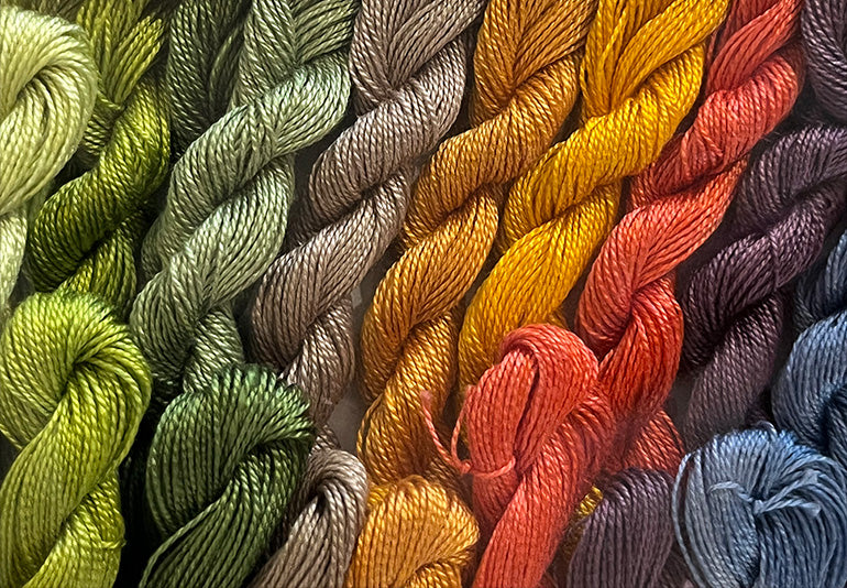Seam Haberdashery Topsham, colourful silk thread