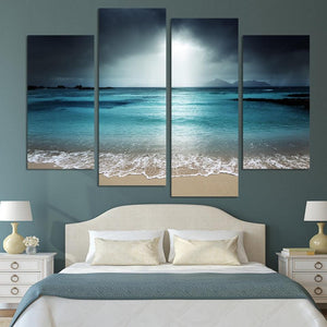 Heaven Ocean 4 Piece HD Multi Panel Canvas Wall Art Frame