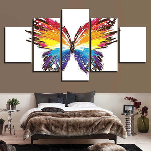 Butterfly 5 Piece HD Multi Panel Canvas Wall Art Frame