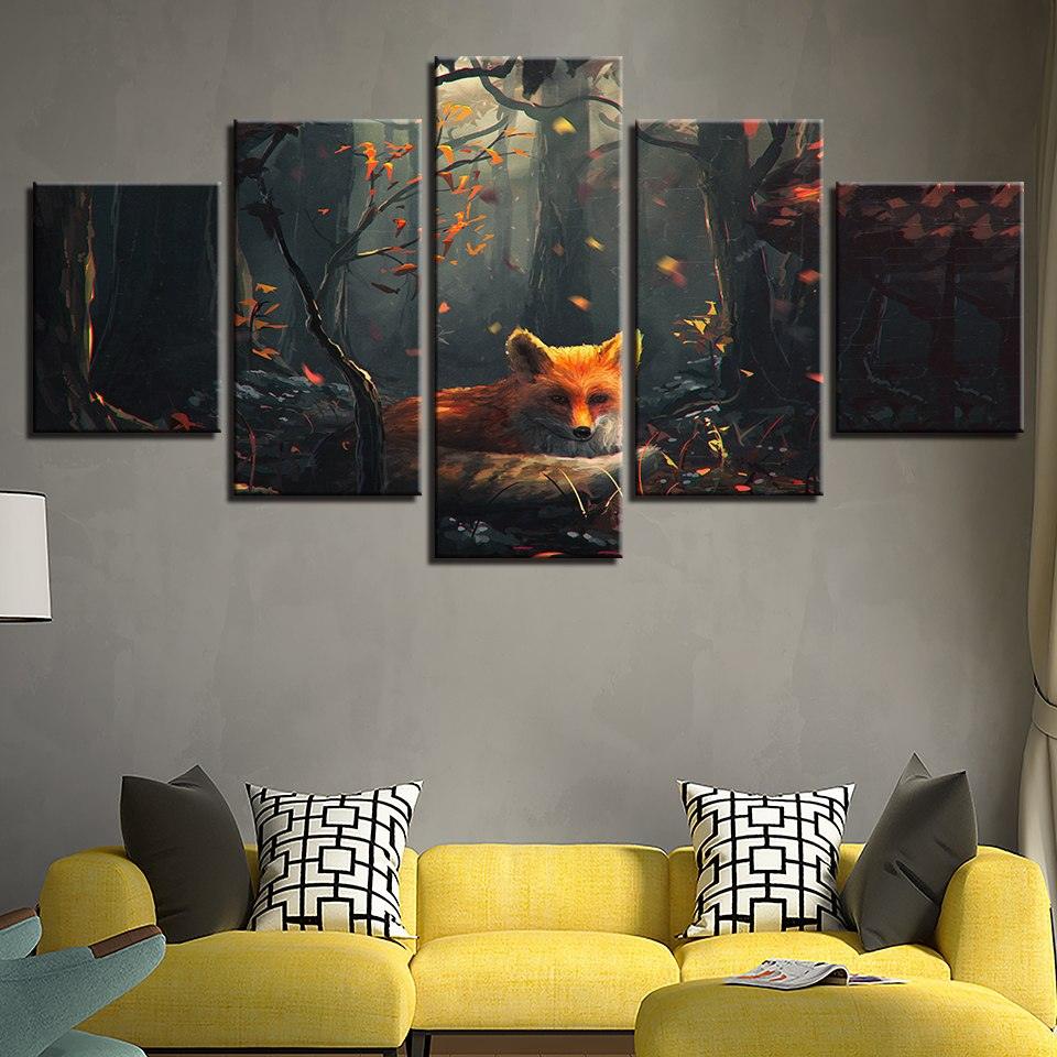 Keen Fox 5 Piece HD Multi Panel Canvas Wall Art Frame – Original Frame
