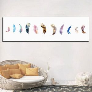 Colorful Feathers 1 Piece HD Multi Panel Canvas Wall Art Frame