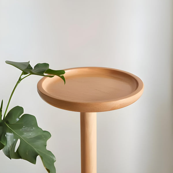 Natural Beech Plant Stand with Casters