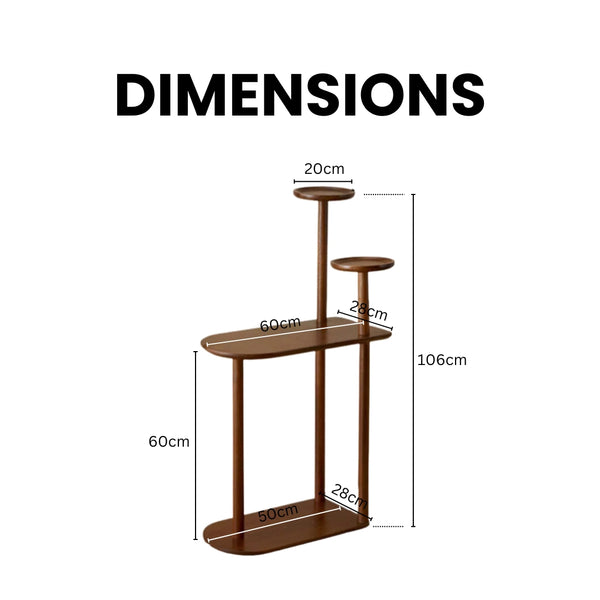 Natural Beech Plant Stand with Casters