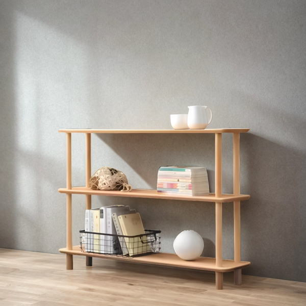 Beech Haven Minimalist Multi-Tier Bookshelf